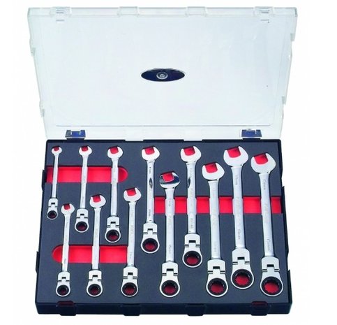 Flexible gear wrench set (MM) 12pc