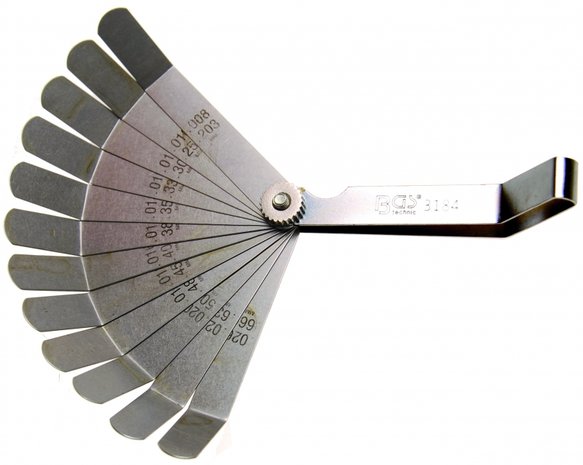 12-Blade Precision Feeler Gauge, bent