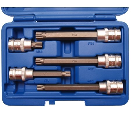 Bit Socket Set 12.5 mm (1/2) drive Spline 5 pcs.