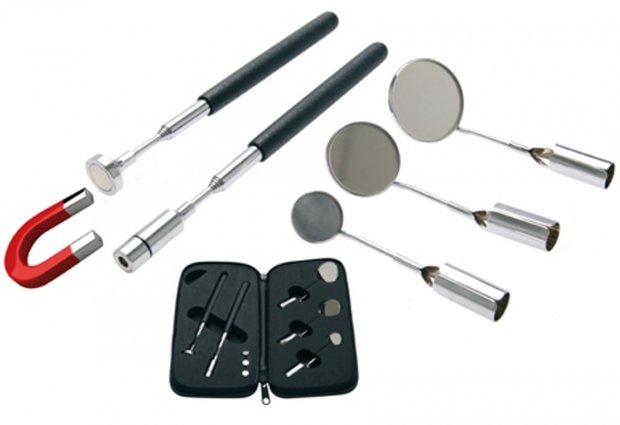 LED magnetic Pick-Up Tool and Inspection Mirror Set