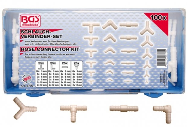 Connector Assortment for Rubber & Plastic Hoses 100 pcs