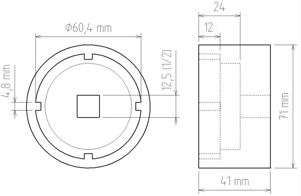 Groove Nut Socket for Ford Transit with axle Type 34