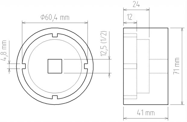 Groove Nut Socket for Ford Transit with axle Type 34