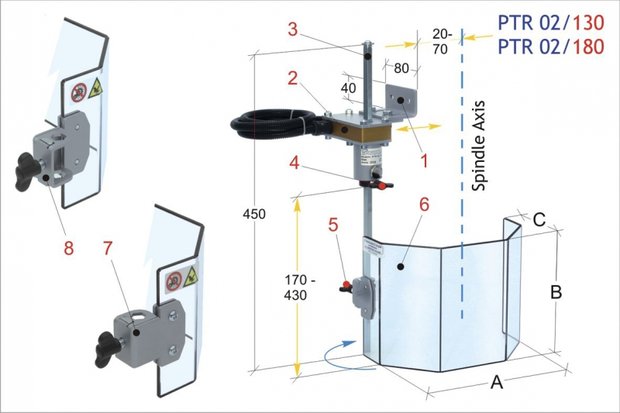 Safety guard for drilling machines PTR 02/180, 2,60kg