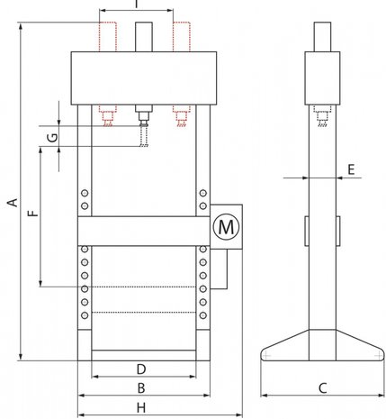 Hydraulic press hydropneumatic 50t