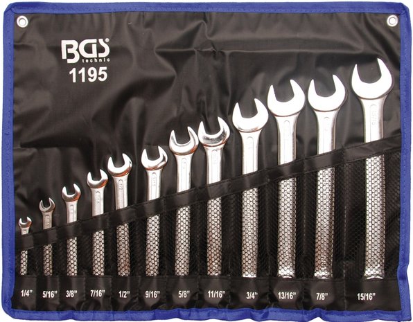 Combination Spanner Set Inch sizes 1/4 - 15/16 12 pcs.