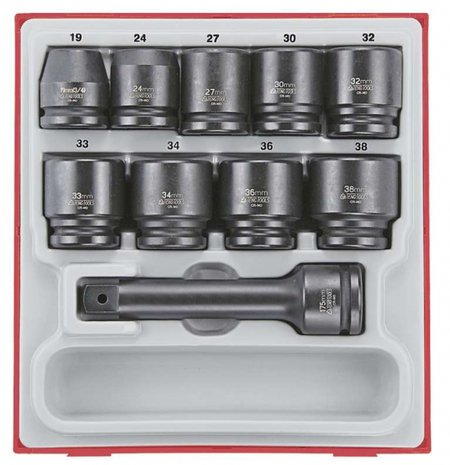 Impact socket set 3/4 - 16 pcs