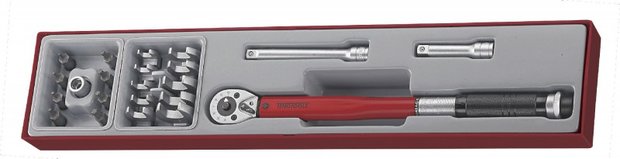 Torque wrench 3/8+acc. Tx-tray 22pcs