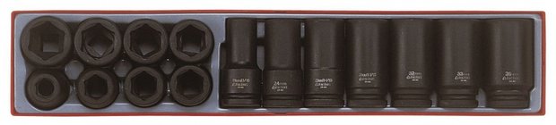 Impact socket set tray tx-norm & lang 15pcs 3/4