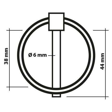 Locking pin 6mm with ring