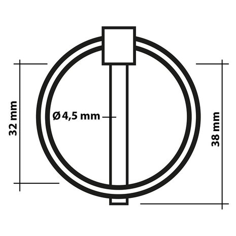Securing pin 4.5mm with ring