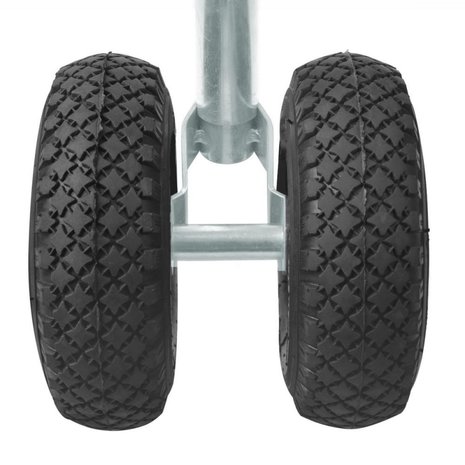 Double joist wheel 48mm 2x rim plastic with pneumatic tyre 260x85mm