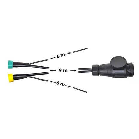 Cable set 9M with plug 13-pin and 2x connector 5-pin + 6M DC