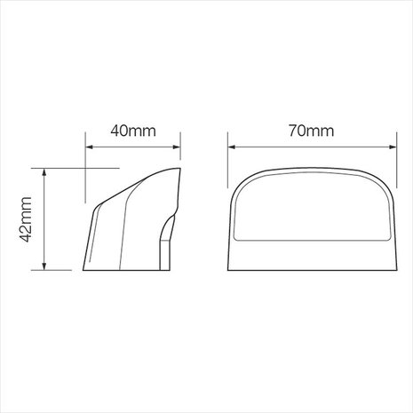 License plate light 12/24V 70x42mm LED
