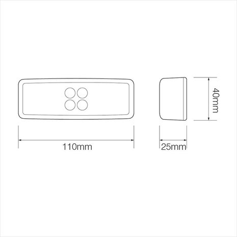 Front position lamp 12/24V white 110x40mm LED