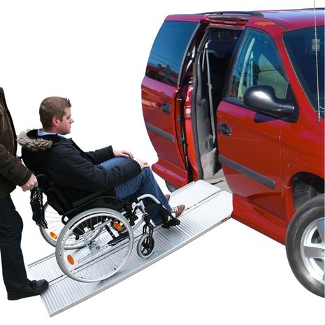 Loading ramp aluminium foldable for wheelchair 122x73cm 270kg