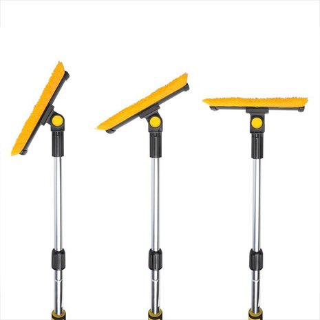 Snow brush with window squeegee and ice scraper + telescopic handle