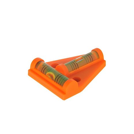 Spirit level pyramid with magnet on card