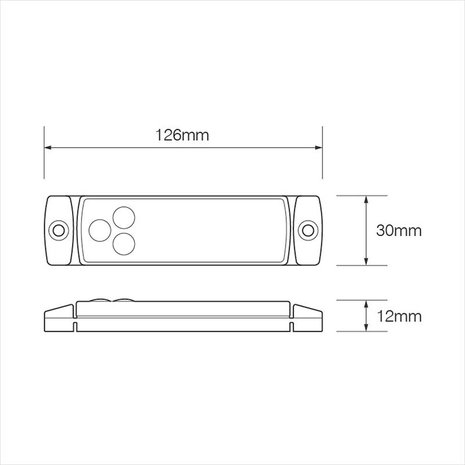 Side marker lamp 12/24V amber 126x30mm LED