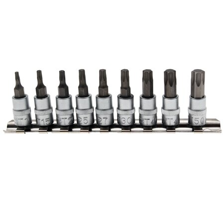 Bit Socket Set (1/4) Drive T-Star (for Torx) T10 - T50 9 pcs