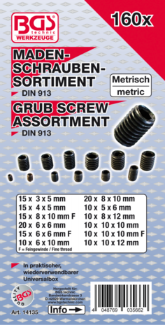 160-piece Grub Screw Assortment