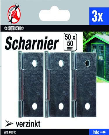 3-piece Hinge Set, 50 x 50 mm