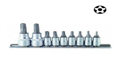 1/4 Five-sided Star tamperproof socket bit set 9pc