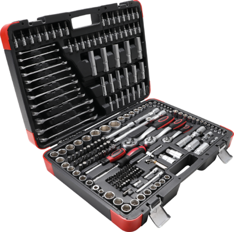 Socket Set 6.3 mm (1/4) / 10 mm (3/8) / 12.5 mm (1/2) Drive 216 pcs