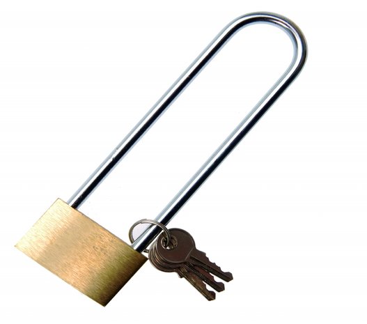 Solid Brass Padlock, 40 mm, extra large Shackle