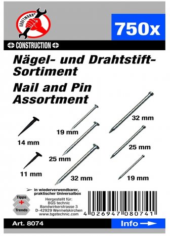 750-piece Nail and Pin Assortment