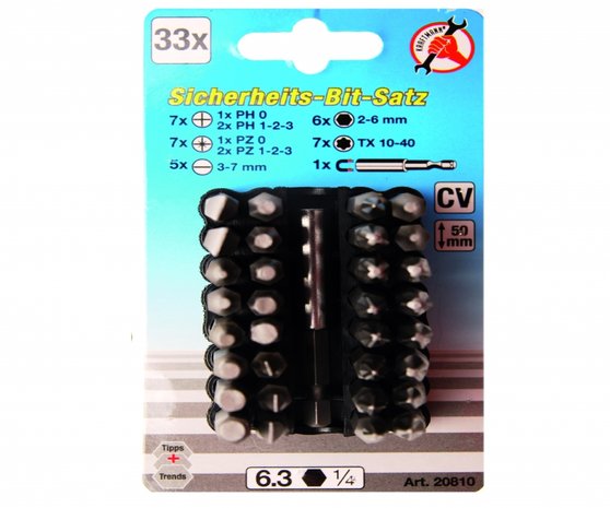 33-piece Security Bit Set 50 mm