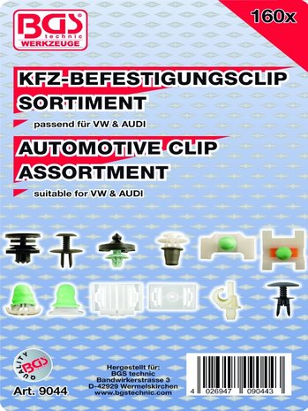 160-piece Automotive Clip Assortment for Audi & VW