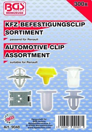 300-piece Automotive Clip Assortment for Renault