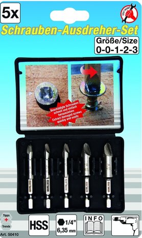 Screw Extractor Set #0-#3 5 pcs