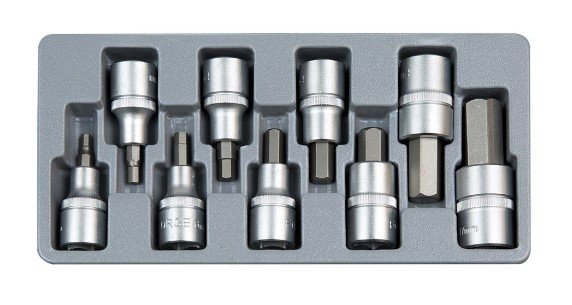 1/2 Hex socket bit set 9pc