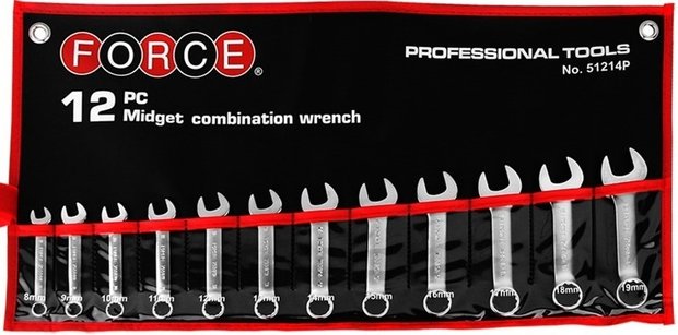 Midget combination wrench set 12pc