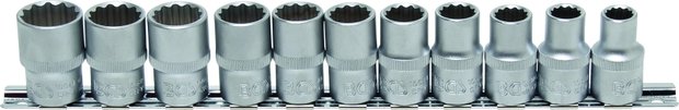 11-piece Socket Set, 1/2, 12-pt., 10 - 21 mm