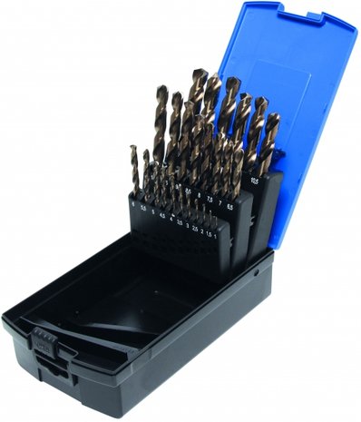 Twist Drill Set HSS-G M35 Cobalt Steel 1 - 13 mm 25 pcs