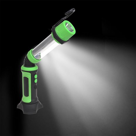 Flexible inspection lamp COB LED rechargeable with hook and magnet