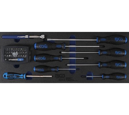 Foam tool tray for Item no. 3312: Screwdriver, bit set and magnet lifter | 41 pcs.