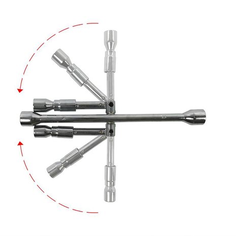 Cross rim wrench foldable