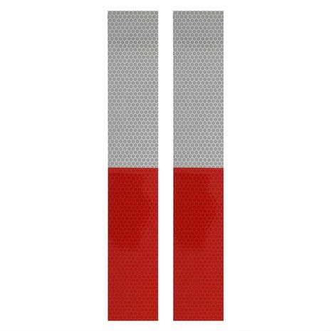 Reflective tape 5x30cm red/white set of 2 pieces