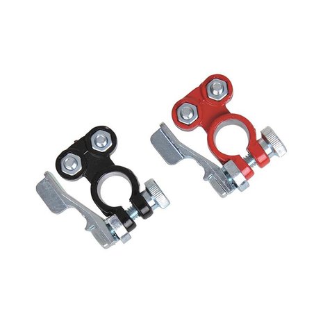 Battery terminal clamp set (+) and (-) with quick release red/black