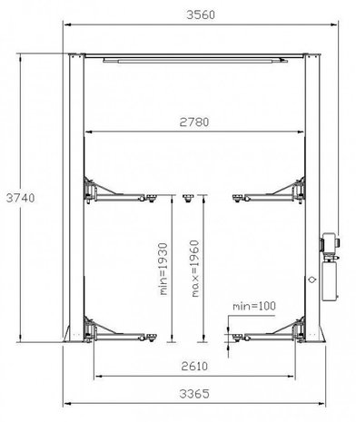 2 post lift 4 t 230v