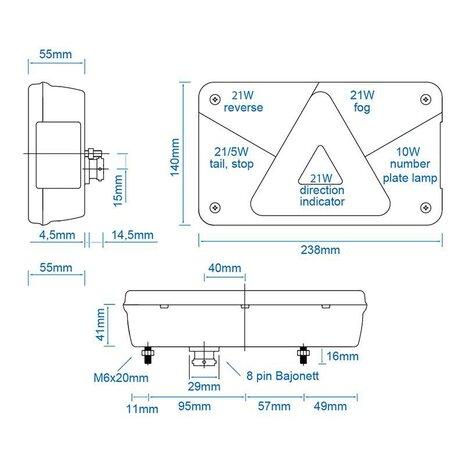 Aspock Multipoint V rear light left