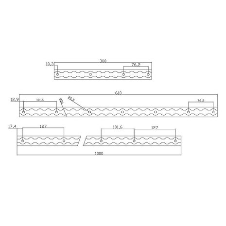 Cargo rail aluminium 30cm