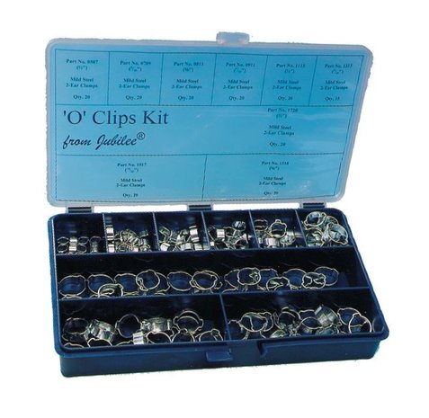 Stainless steel hose clamps in sturdy ABS case 175-piece