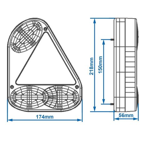 Rear lamp 5 function 218x174mm lright