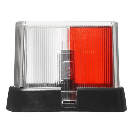 Front position lamp red/white 66x62mm with reflector on bracket