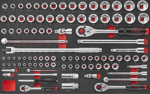 8-drawer tool trolley with 208 tools